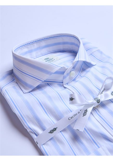 STRIPED COTTON SHIRT - LIGHT BLUE LUIGI BORRELLI - NAPOLI | SR11079- 01