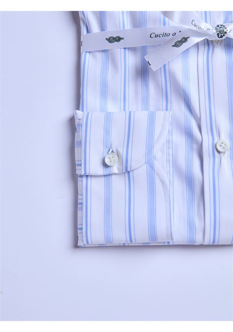 STRIPED COTTON SHIRT - LIGHT BLUE LUIGI BORRELLI - NAPOLI | SR11079- 01