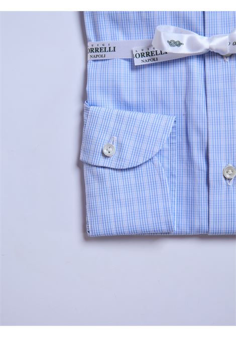 CAMICIA COTONE QUADRI - AZZURRO LUIGI BORRELLI - NAPOLI | SR11080- 01