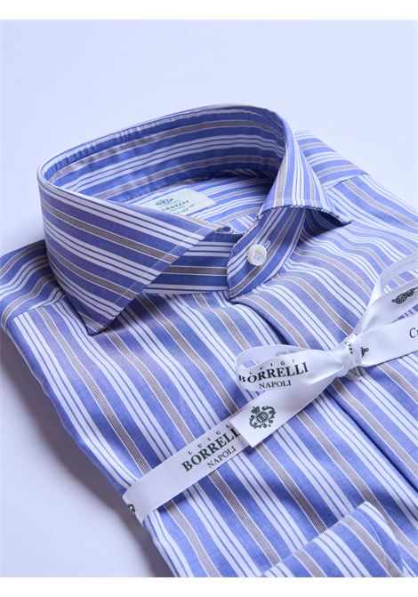 STRIPED ZEPHIR SHIRT - BLUE LUIGI BORRELLI - NAPOLI | SR121073- 03