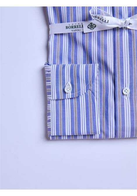 STRIPED ZEPHIR SHIRT - BLUE LUIGI BORRELLI - NAPOLI | SR121073- 03