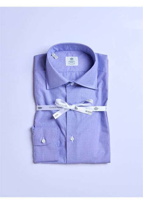 CAMICIA PIED DE POULE POPELINE - BLU LUIGI BORRELLI - NAPOLI | SR31027- 08