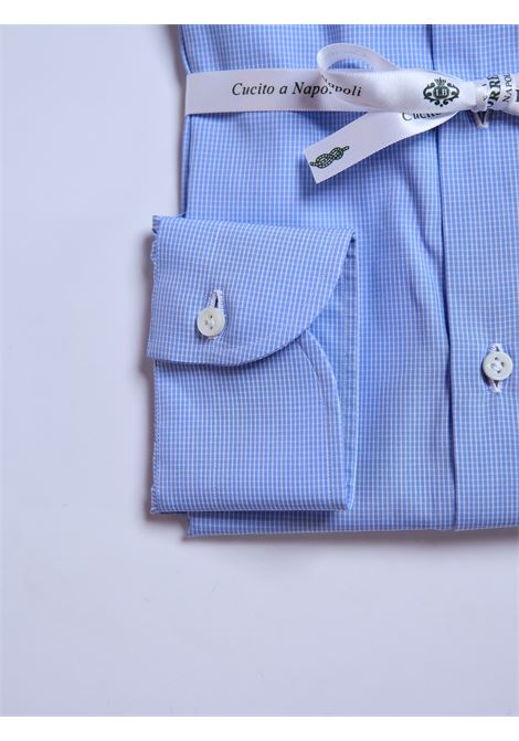 CAMICIA POPELINE QUADRI - AZZURRO LUIGI BORRELLI - NAPOLI | SR441049- 11