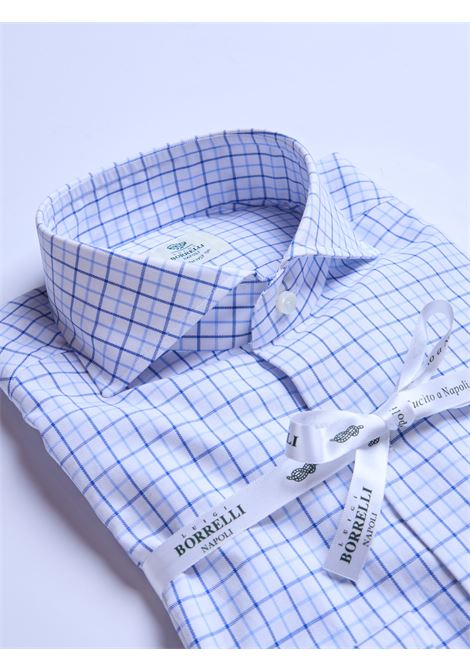 CHECKED COTTON SHIRT - LIGHT BLUE LUIGI BORRELLI - NAPOLI | SR441060- 01
