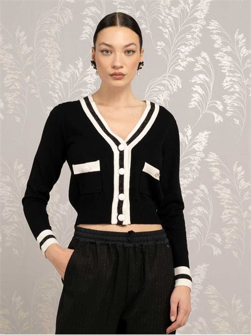 Cardigan cropped LE SARTE DEL SOLE | PSM395NERO