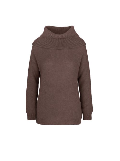 Maglione senza cuciture in misto alpaca con collo avvolgente BOMBOOGIE | MW9225148