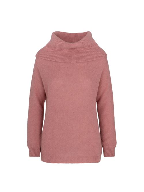 Maglione senza cuciture in misto alpaca con collo avvolgente BOMBOOGIE | MW9225424