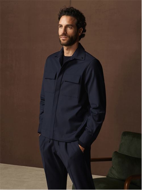 Overshirt in lana tecnica elasticizzata GRANSASSO | 95150598