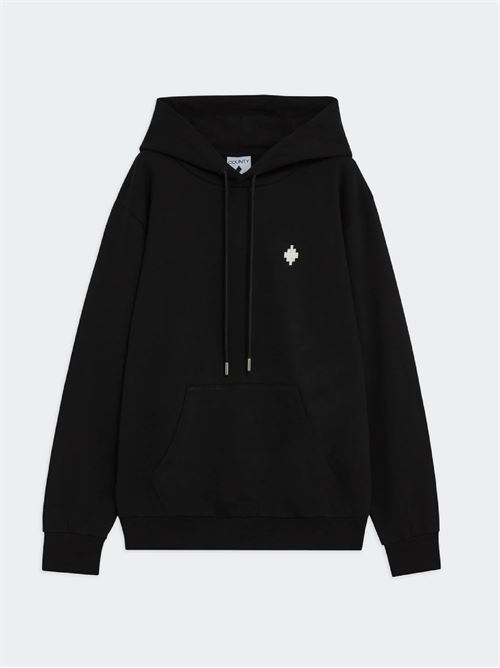 Felpa Cappuccio Washed Effecty Con Logo MARCELO BURLON | HS011NERO