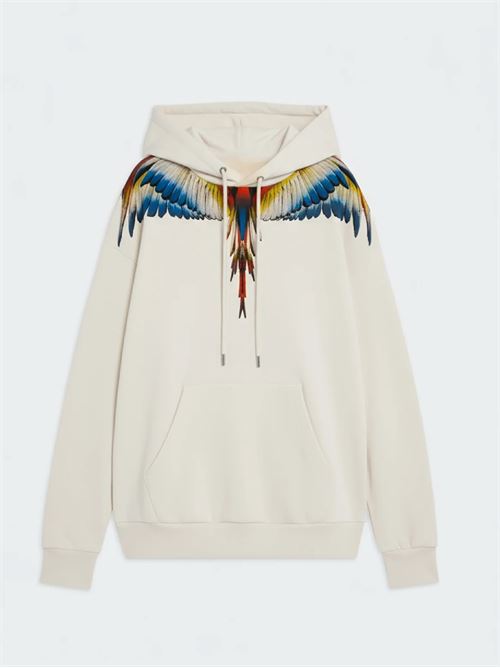 Felpa Cappuccio Con Stampa Aquila MARCELO BURLON | HS059CREMA