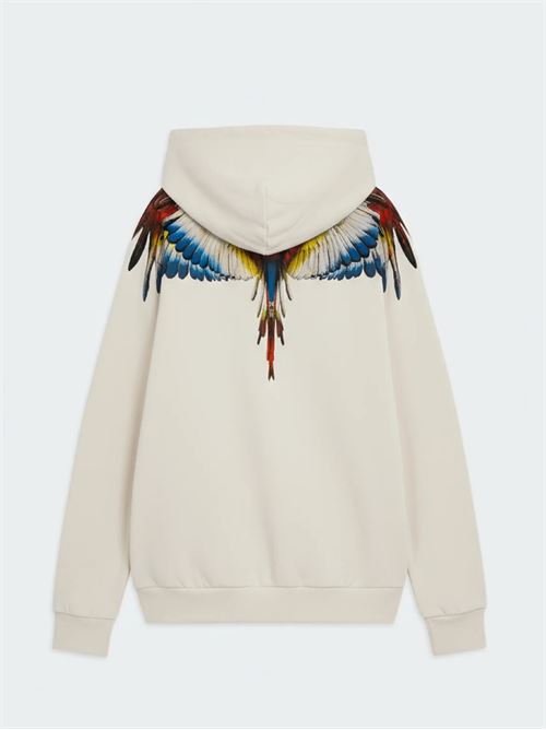 Felpa Cappuccio Con Stampa Aquila MARCELO BURLON | HS059CREMA