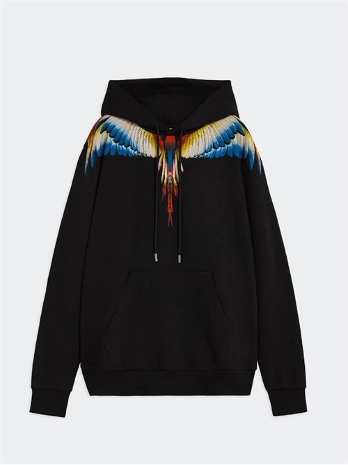 Felpa Cappuccio Con Stampa Aquila MARCELO BURLON | HS059NERO
