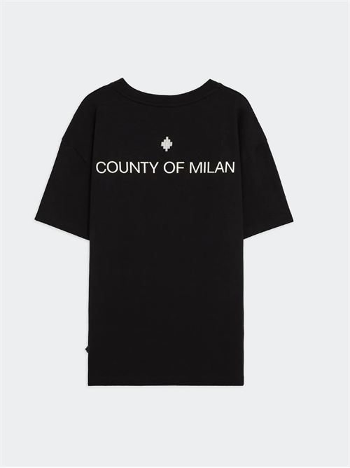 T-Shirt Washed Effecty Con Logo MARCELO BURLON | TH014NERO