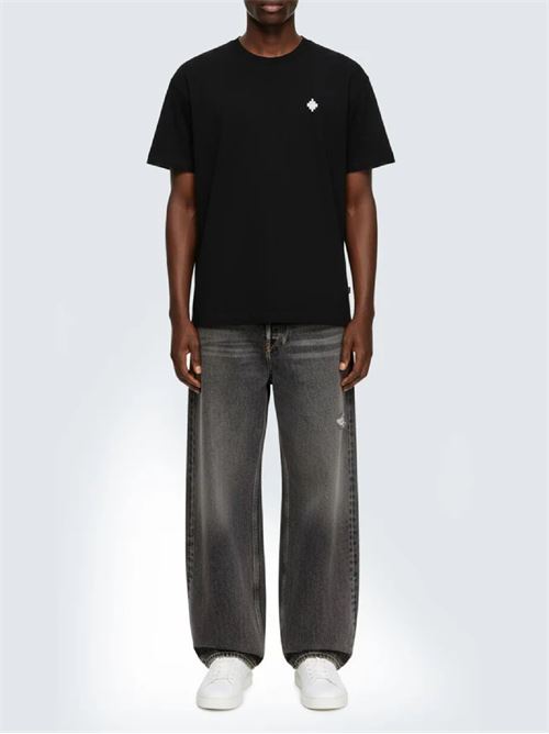 T-Shirt Washed Effecty Con Logo MARCELO BURLON | TH014NERO