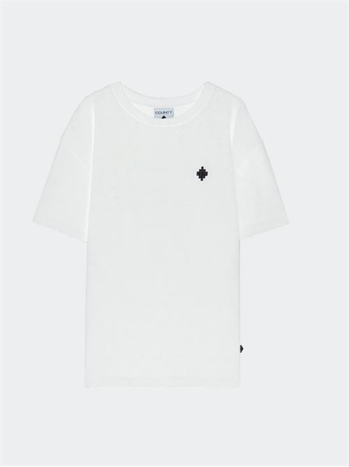 T-Shirt Washed Effecty Con Logo MARCELO BURLON | TH014OFF WHITE
