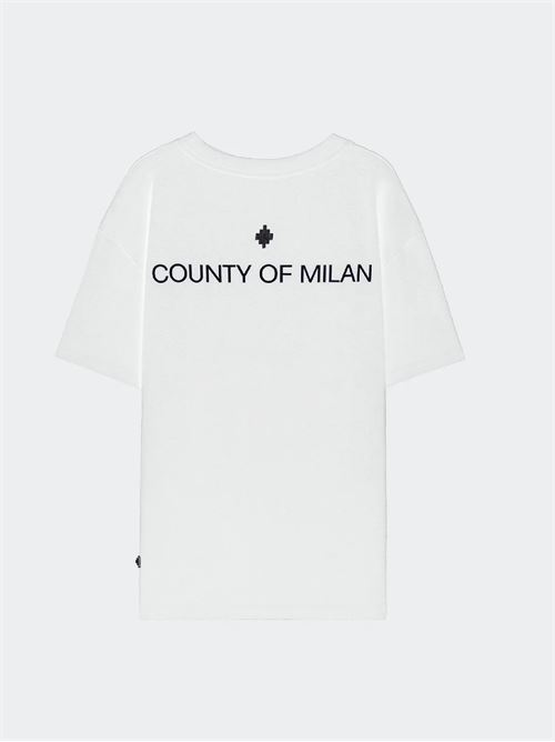 T-Shirt Washed Effecty Con Logo MARCELO BURLON | TH014OFF WHITE