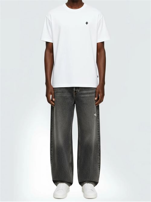T-Shirt Washed Effecty Con Logo MARCELO BURLON | TH014OFF WHITE