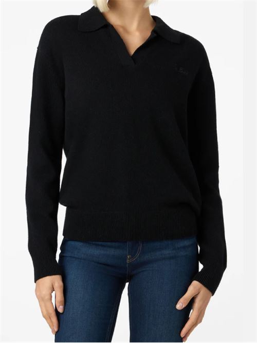 Maglione da donna nero Eze con collo polo MC2 | EZE 00037I00