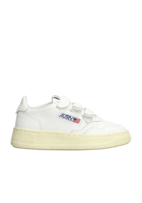 SNEAKERS DALLAS KIDS LOW IN PELLE BIANCA AUTRY | KILKFF03BIANCO