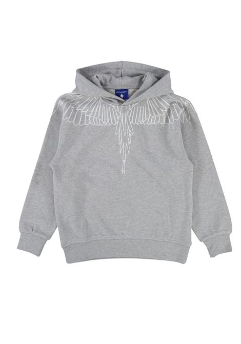 Felpa con cappuccio e stampa geometrica MARCELO BURLON | F5CMJBHSO72GRIGIO