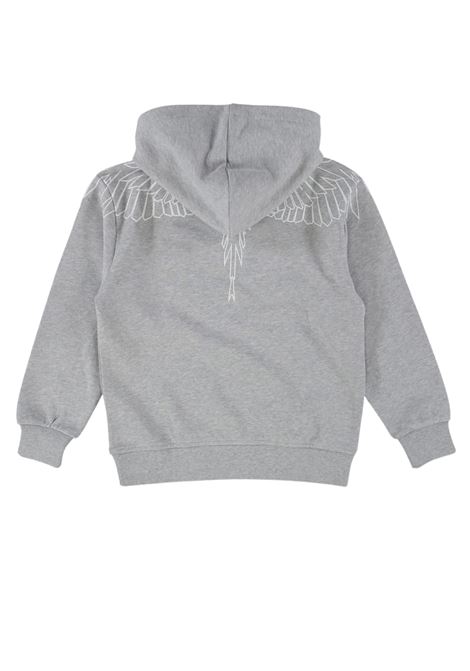 Felpa con cappuccio e stampa geometrica MARCELO BURLON | F5CMJBHSO72GRIGIO