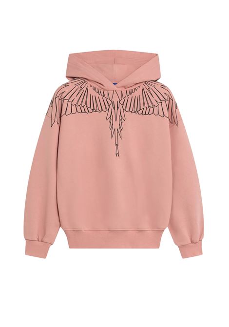 Felpa Cappuccio Con Stampa Serpenti Geometrica MARCELO BURLON | F5CMJGHS100ROSA