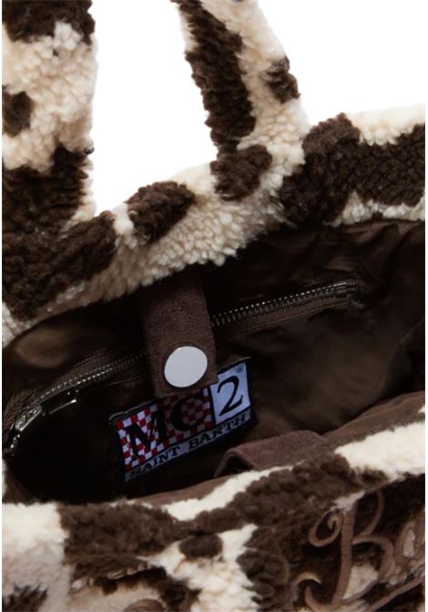 Borsa a mano Colette Teddy in sherpa muccato MC2 | COL0032 00286IBIANCO