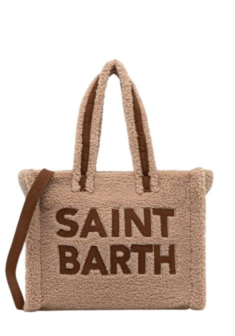 Borsa Colette effetto teddy Saint Barth marrone con maxi logo MC2 | COL0032 01478IBEIGE