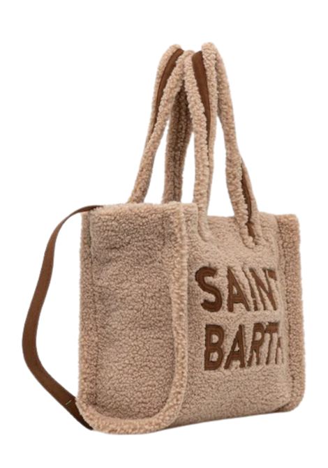 Borsa Colette effetto teddy Saint Barth marrone con maxi logo MC2 | COL0032 01478IBEIGE