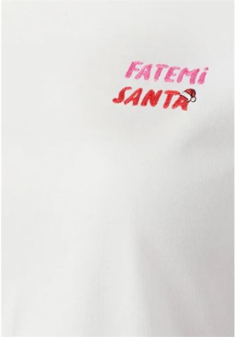 T-shirt Emilie in cotone bianco con ricamo Fatemi Santa MC2 | EMI000 03791IBIANCO