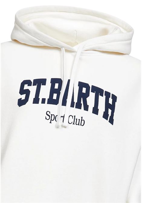 Felpa Mindy in cotone con cappuccio e stampa St. Barth sport club MC2 | MIND005 01154IBIANCO