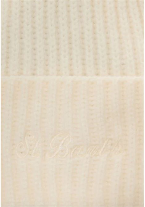Berretto Moss in 100% LANA  panna con ricamo St. Barth MC2 | MOS0004 00040IPANNA