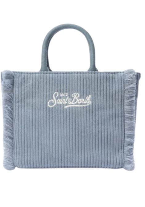 Borsa a mano Vanity Mini Corduroy in velluto a coste e faux suede azzurro polvere MC2 | VAMI025 00299ICELESTE
