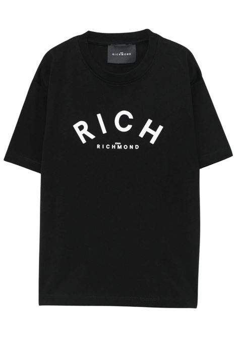 T-shirt per bambino John Richmond nero con logo a contrasto RICHMOND | RBA25188TSBIANCO