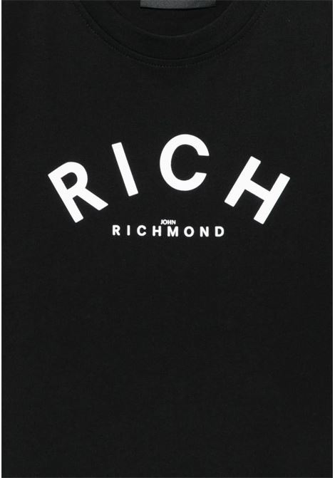 T-shirt per bambino John Richmond nero con logo a contrasto RICHMOND | RBA25188TSBIANCO