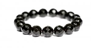 Faceted Baltic Amber Bracelet Black
