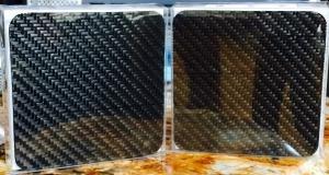 Black Carbon Fiber Coasters Set