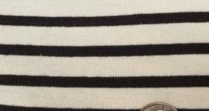 Sailor Stripe 1 x 1 Baby Rib - Natural/Charcoal