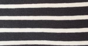 Sailor Stripe 1 x 1 Baby Rib- Charcoal/Natural