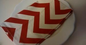 17 X 17 Red and White Cloth Chevron Dinner Napkins