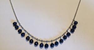 Sterling Silver Necklace w/Lapis Lazuli Charms