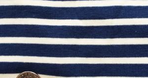Sailor Stripe 1 x 1 Baby Rib- Navy/Natural