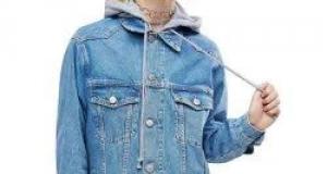 Light Blue Hooded Denim Jacket