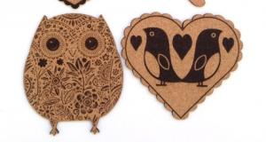 cork - lasercut and engraved