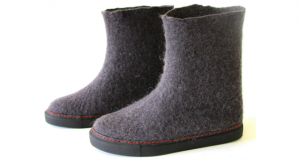 Felted Wool Boots Rubber Soles Color Block