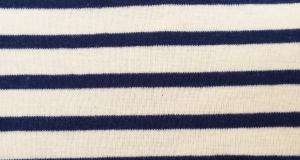 100% Organic Cotton Sailor Stripe 1 x 1 Baby Rib