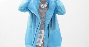 Sil-nylon womens parka/cut and sew cropped sweater