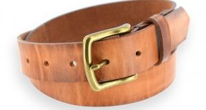 Hand stitched leather belt