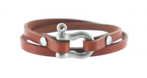Leather Shackle Bracelet