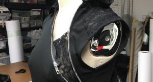 Women's Lace and Zipper Hoodie Dress